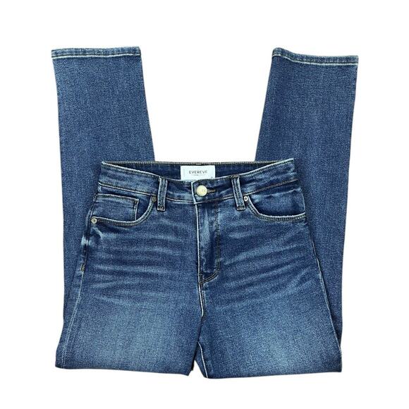 Evereve The Ever Straight Leg Cropped Denim Jeans in Composed Blue Size 26 NEW - Picture 8 of 13